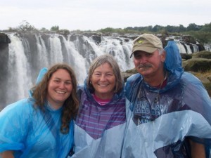 Soaked and smiling at the Victoria Falls